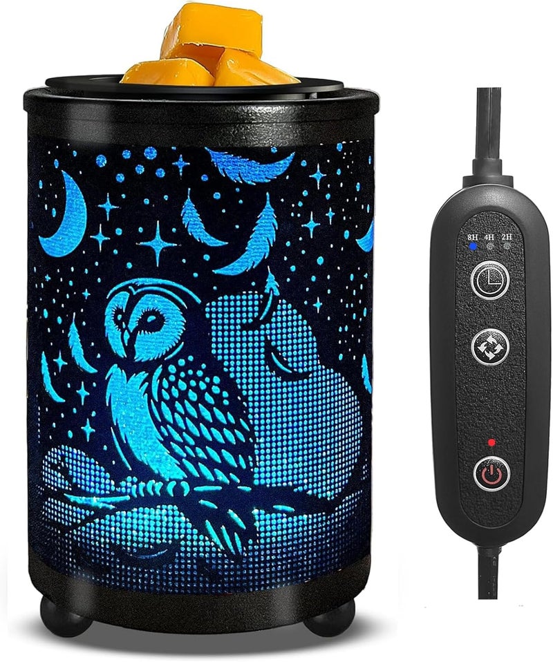 Leyoue Electric Wax Melt Warmer PTC Heating Plate with 7 Colors LED Changing Light Wax Warmer Fragrance Warmer for Home Office Gifts & Decor(Owl) - Image 1